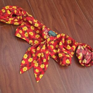 Floral Red and Yellow Off-Shoulder Top